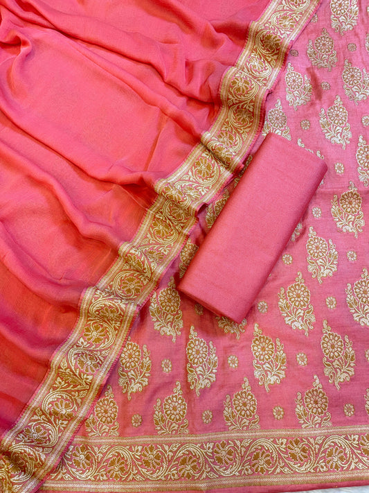 Pink Cotton Resham Floral Neem Zari Booti Banarasi Suit 155SHL_CNM4