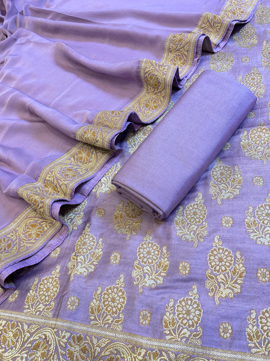 Lavender Cotton Resham Floral Neem Zari Booti Banarasi Suit 155SHL_CNM5