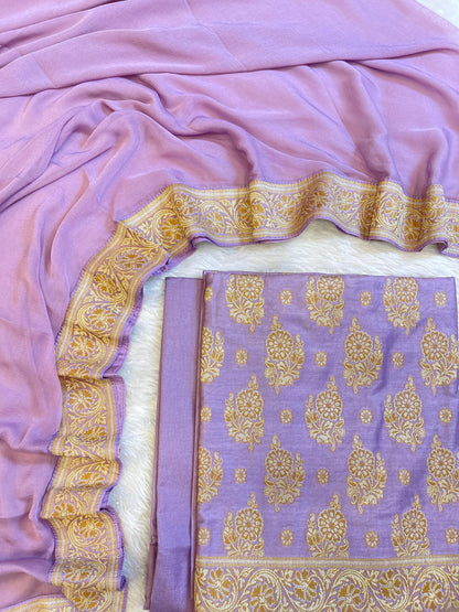 Lavender Cotton Resham Floral Neem Zari Booti Banarasi Suit 155SHL_CNM5