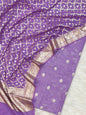 Lavander Chanderi Lorex Stripe Embroidery Booti Banarasi Suit With Alfi Zari Jaal Dupatta 160PNJ_CHL4