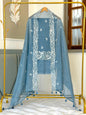 Dusty Blue Mal Chanderi Banarasi Suit With Embroidery Booti & Daman Border Dupatta 180PNJ_MCP5