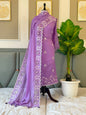 Lavander Mal Chanderi Applique Work Daman Boota Banarasi Suit With Applique Dupatta 180PNJ_MLA2
