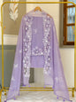 Lavander Mal Chanderi Applique Embroidery Suit With Organza Dupatta 180PNJ_MLA8