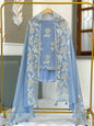 Light Blue Mal Chanderi Tissue Applique Boota Banarasi Suit With Applique Border Dupatta 200PNJ_MTA1