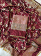 Dusty Rose Silk Zari Booti With Ghungroo And Lace Work Banarasi Suit 220PNJ_SG1