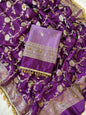 Lavander Silk Zari Booti With Ghungroo And Lace Work Banarasi Suit 220PNJ_SG2