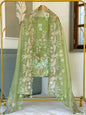 Green Organza Tissue Applique Multi Embroidery Banarasi Suit With Applique Dupatta 22PNJ_OG1