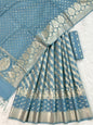 Powder Blue Chanderi Lorex Zari Weave Lehenga With Traditional Paisley Border & Dupatta 250PNJ_LNG13