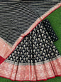 Jet Black Banarasi Silk Lehenga Set With Leheriya Red Border Dupatta 250PNJ_LNG25
