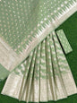 Pista Green Chanderi Lorex Weave Floral Jaal Lehenga Set With Chunri Booti Dupatta 250PNJ_LNG32