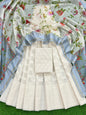 Off-White Chanderi Lorex Zari Lehenga And Floral Booti Blouse With Printed Powder Blue Dupatta Set 250PNJ_LNG6