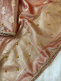 Peach Tissue Silk Floral Zari Booti Ghungroo work with Lace Border Banarasi Suit 270PNJ_TSG3