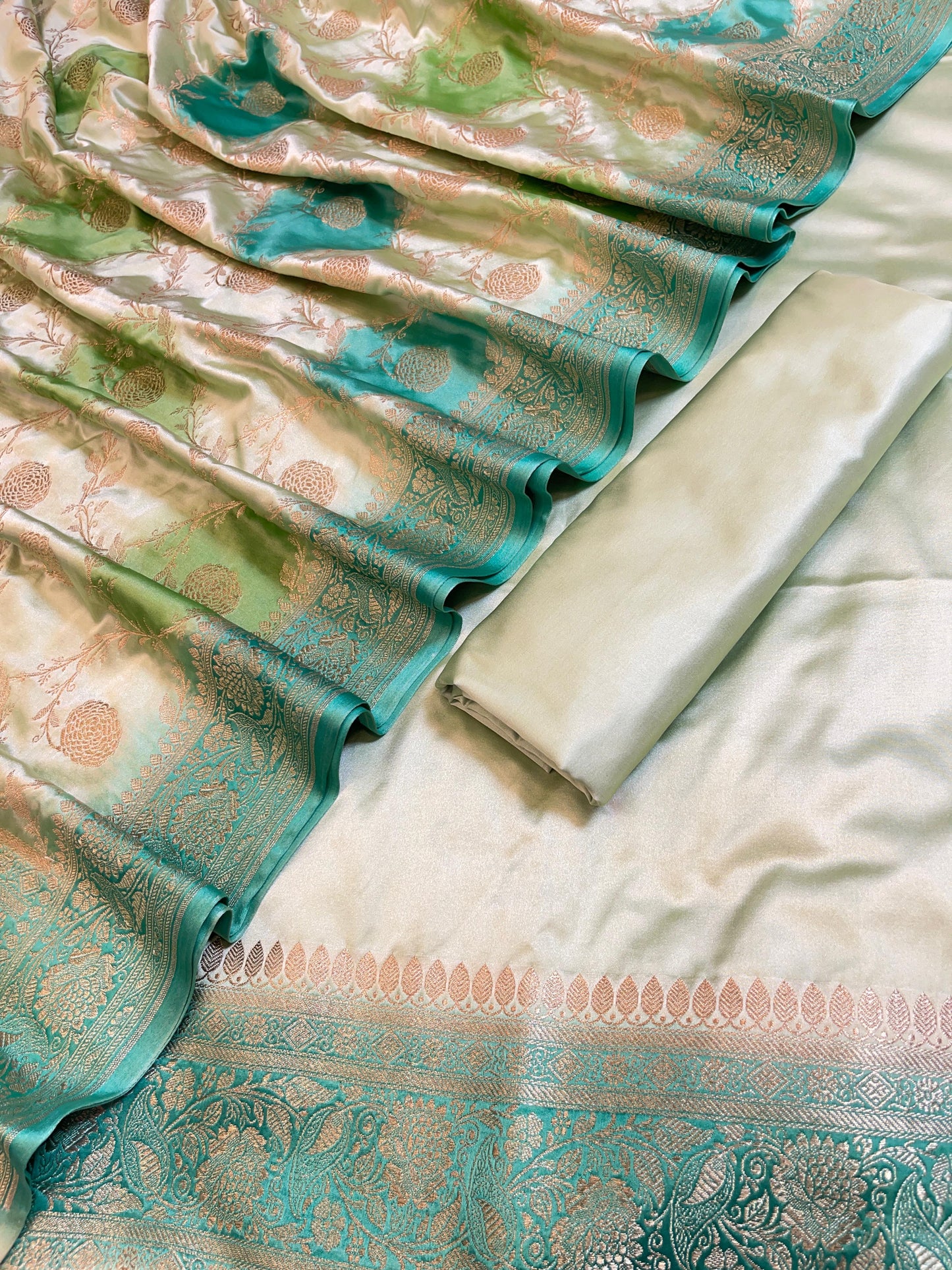 Light Seagreen Premium Mashru Silk Plain Banarasi Suit 28AJ_MSR22