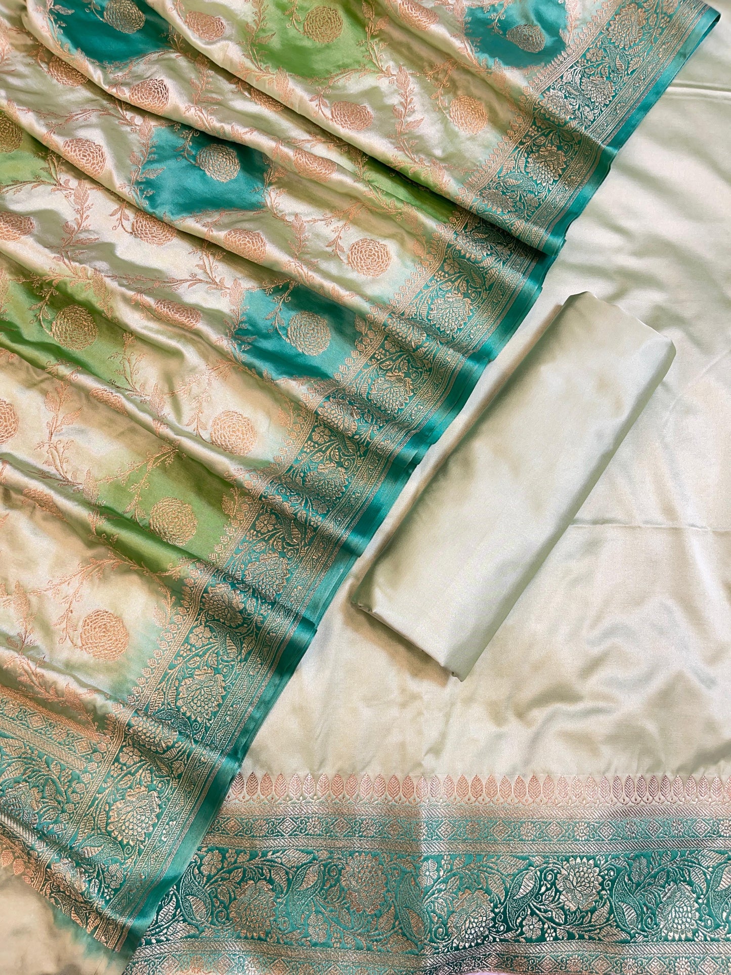 Light Seagreen Premium Mashru Silk Plain Banarasi Suit 28AJ_MSR22