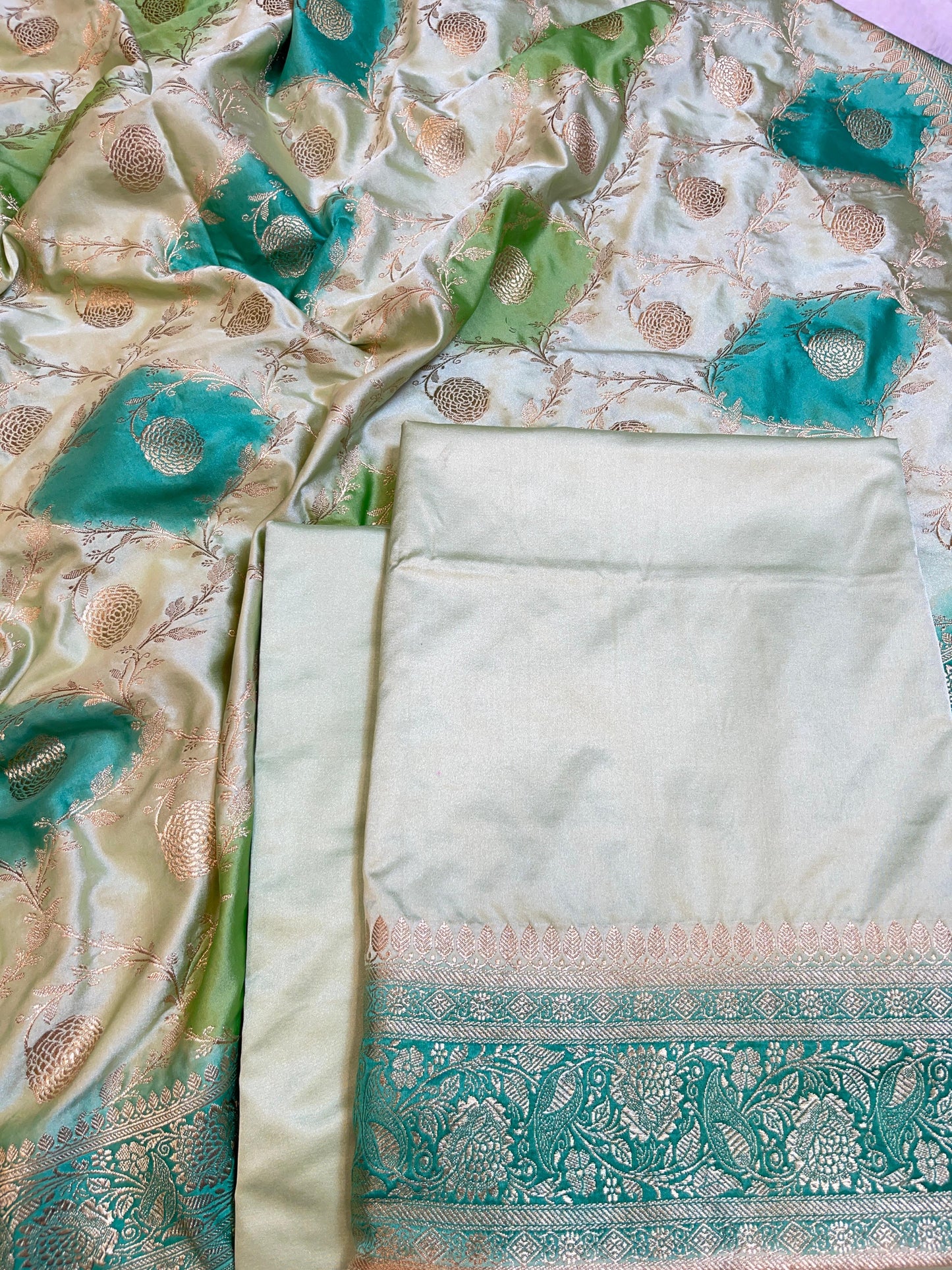 Light Seagreen Premium Mashru Silk Plain Banarasi Suit 28AJ_MSR22