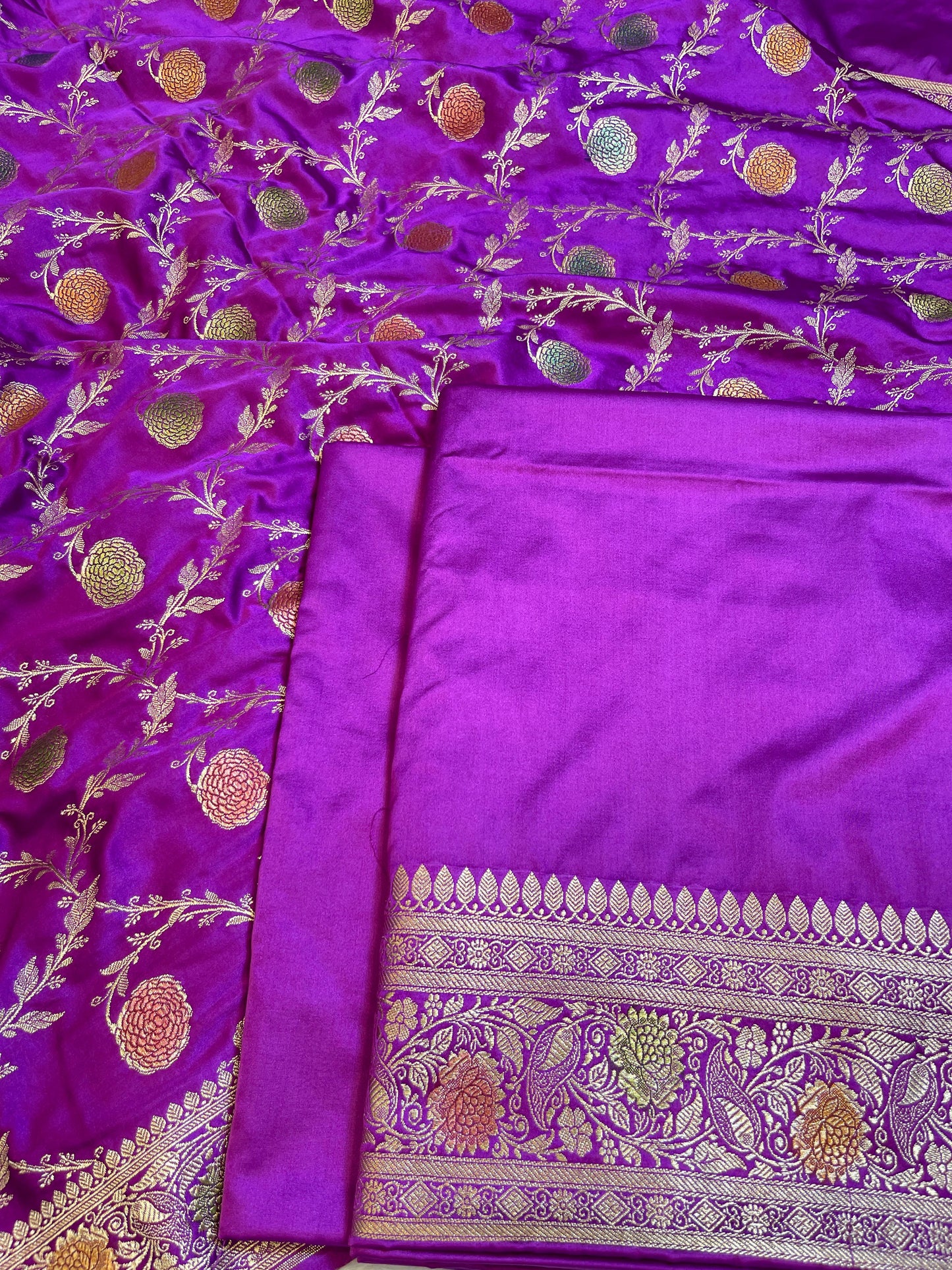 Purple Premium Handloom Mashru Silk Plain Banarasi Suit 28AJ_MSR23