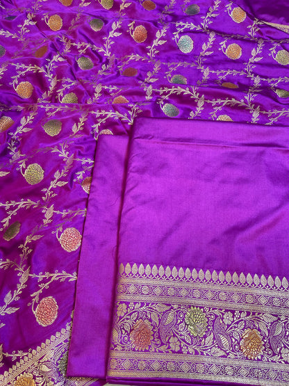 Purple Premium Handloom Mashru Silk Plain Banarasi Suit 28AJ_MSR23