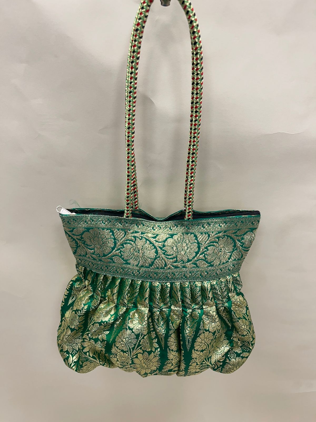 Green Banarasi Hand Bag HBG_48