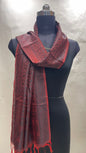 Faishana Presents Brown Banarasi Silk Stole with Carry Booti Resham Tassels