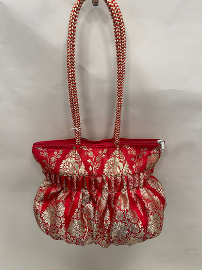 Multicolor Banarasi Trishaped Hand Bag HBG_37