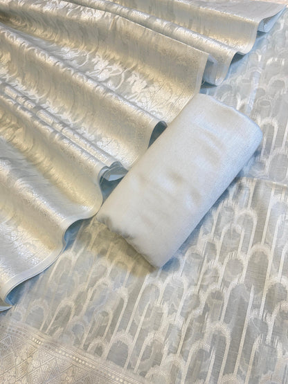 Light Blue Cotton Blend Resham Stripe Banarasi Suit 50IM_PVC8