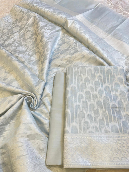 Light Blue Cotton Blend Resham Stripe Banarasi Suit 50IM_PVC8