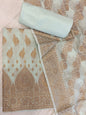 Light Blue Cotton Alfi Zari Booti Banarasi 3 pcs Suit Set 525IM_CTN13