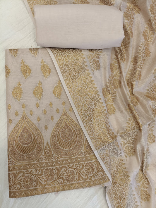Mauve Cotton Alfi Zari Booti Banarasi 3 pcs Suit Set 525IM_CTN14