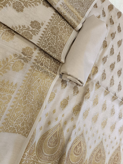 Mauve Cotton Alfi Zari Booti Banarasi 3 pcs Suit Set 525IM_CTN14