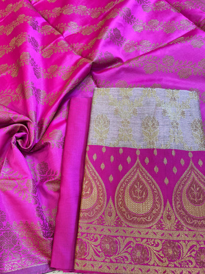 Magenta Cotton Alfi Zari Jaal Contrast Dark Magenta Silk Border Banarasi Suit 55IM_CTN10