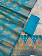 Seagreen Cotton Alfi Zari Jaal Contrast Darkseagreen Silk Border Banarasi Suit 55IM_CTN11