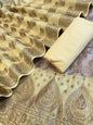 Mauve Cotton Alfi Zari Jaal Contrast Yellow Border Banarasi Suit 55IM_CTN5