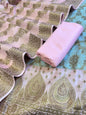 Blue Cotton Alfi Zari Jaal Contrast Pink Border Banarasi Suit 55IM_CTN6