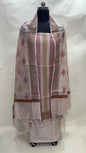 Faishana Presents Light Purple Cotton Resham Copper Zari 3pcs Suit Set accompanied with Plain Bottom and Top Copper Zari Cotton Jaal Stripe with  Light Purple Booti Dupatta