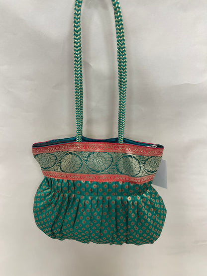 Green Banarasi Hand Bag HBG_36