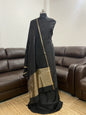 Black Cotton Silk Stripe Zari Patti Banarasi 3 pcs Suit Set 600SKL_CS6
