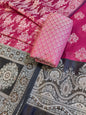 Magenta Cotton Alfi Resham Floral Boota Contrast Black Border Banarasi Suit 600AJ_PJS12