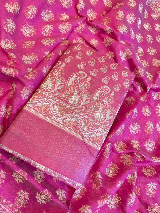 Magenta Cotton Alfi Resham with Floral Booti Dupatta Banarasi Suit 600AJ_PJS1
