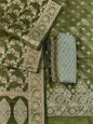 Green Cotton Floral Resham Aada Stripe Banarasi Suit 600AJ_PJS22