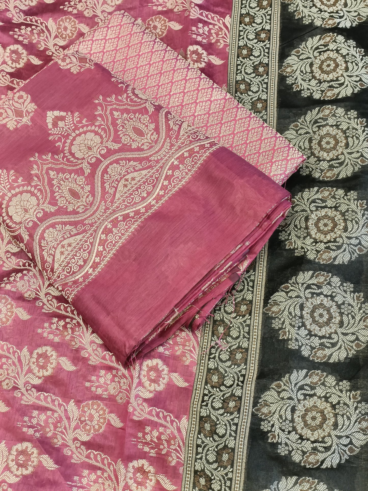 Magenta Cotton Floral Resham Boota Banarasi Suit with Resham Jaal Dupatta Banarasi Suit 600AJ_PJS28