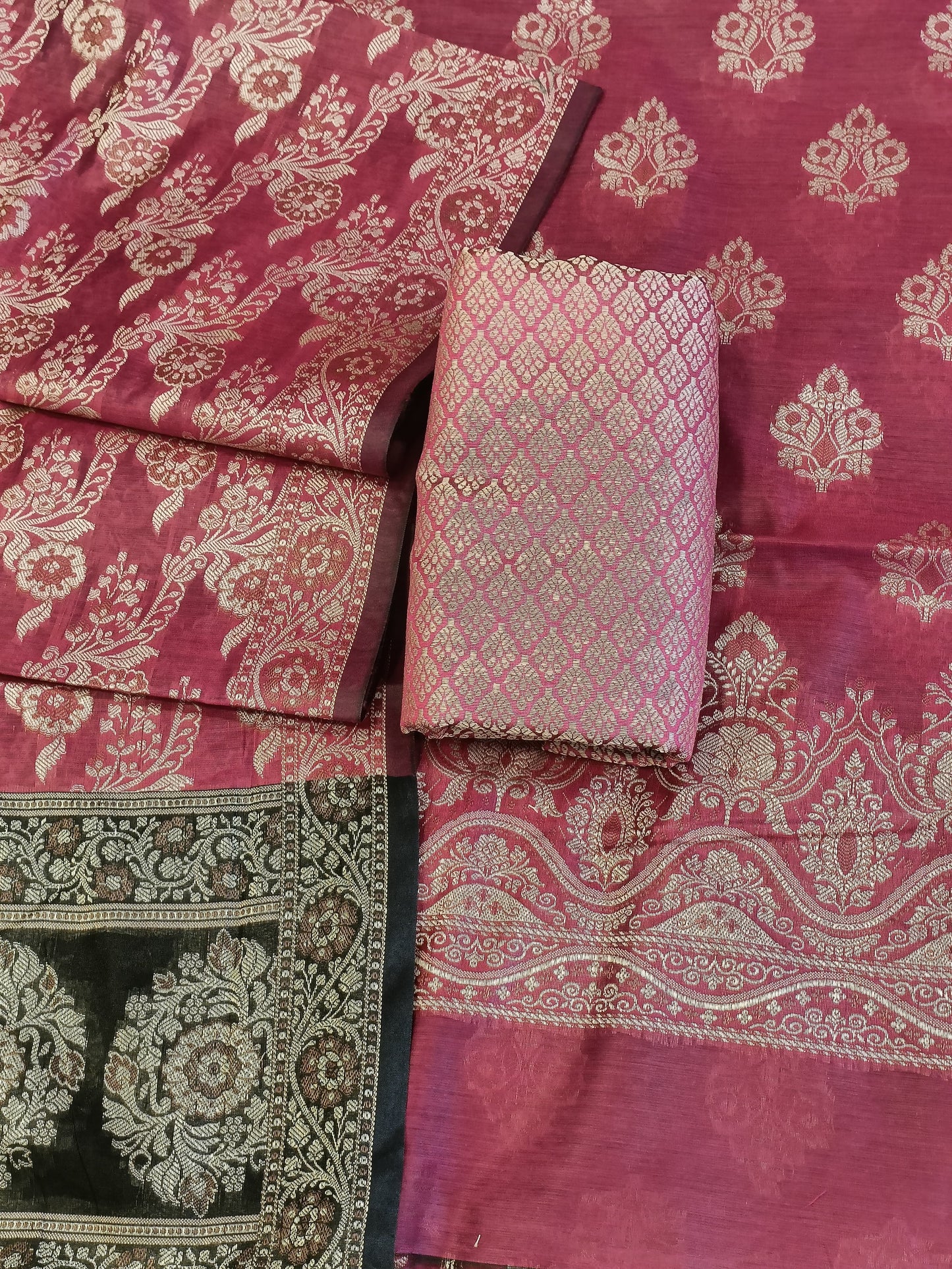 Magenta Cotton Floral Resham Boota Banarasi Suit with Resham Jaal Dupatta Banarasi Suit 600AJ_PJS28