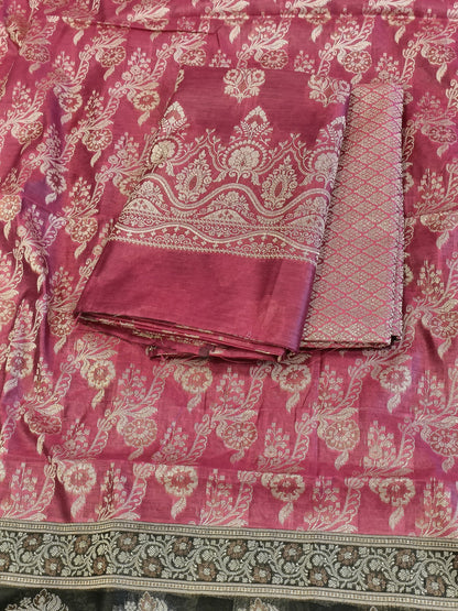 Magenta Cotton Floral Resham Boota Banarasi Suit with Resham Jaal Dupatta Banarasi Suit 600AJ_PJS28