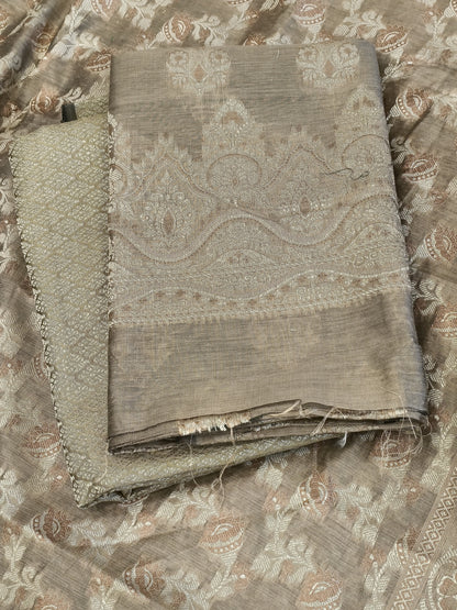 Beige Cotton Floral Resham Boota Banarasi Suit with Resham Jaal Dupatta Banarasi Suit 600AJ_PJS29