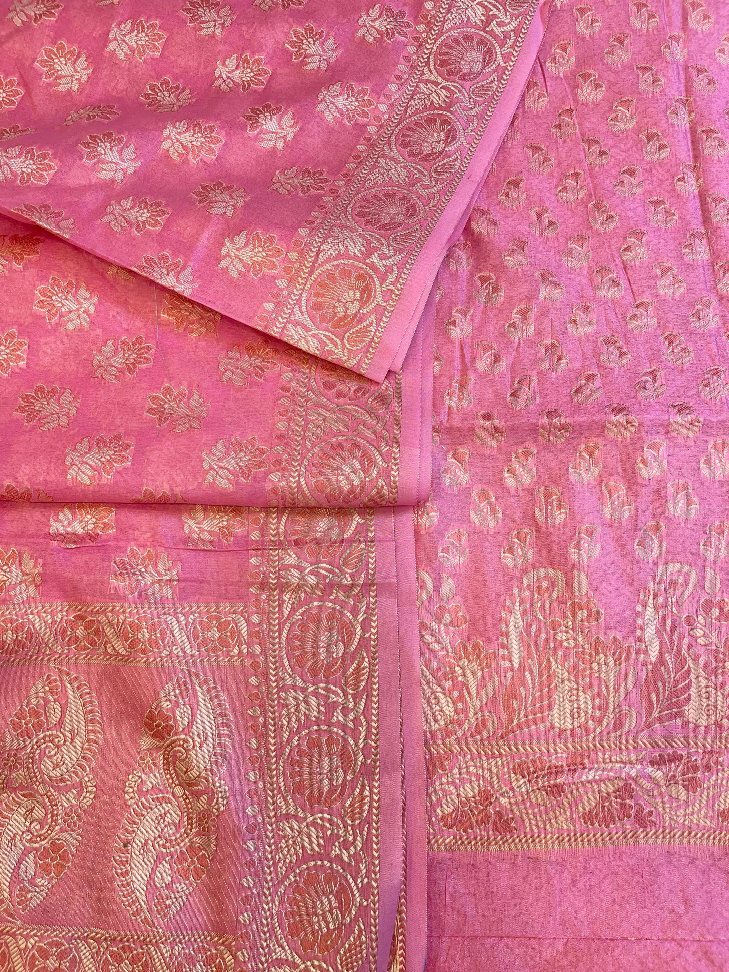 Pink Cotton Alfi Resham with Floral Booti Dupatta Banarasi Suit 600AJ_PJS6