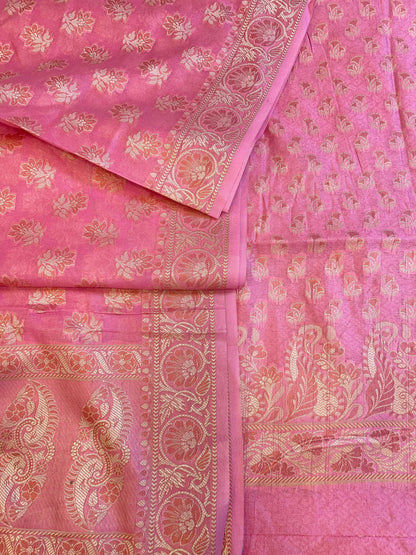 Pink Cotton Alfi Resham with Floral Booti Dupatta Banarasi Suit 600AJ_PJS6