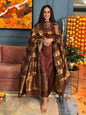 Rich Brown Cotton Silk Banarasi Suit with Plain Gold Zari Border & Patta Dupatta 600SKL_CS37