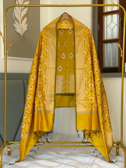 Gold Dupion Silk Banarasi Suit with Intricate Jaal Dupatta 600SKL_SD3