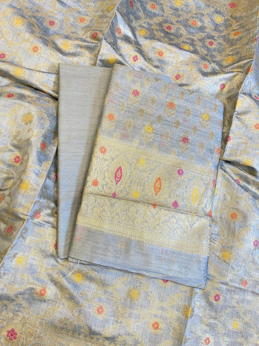 Seagreen Cotton Resham Minakari Floral Zari Booti Banarasi Suit 625AJ_PBC13