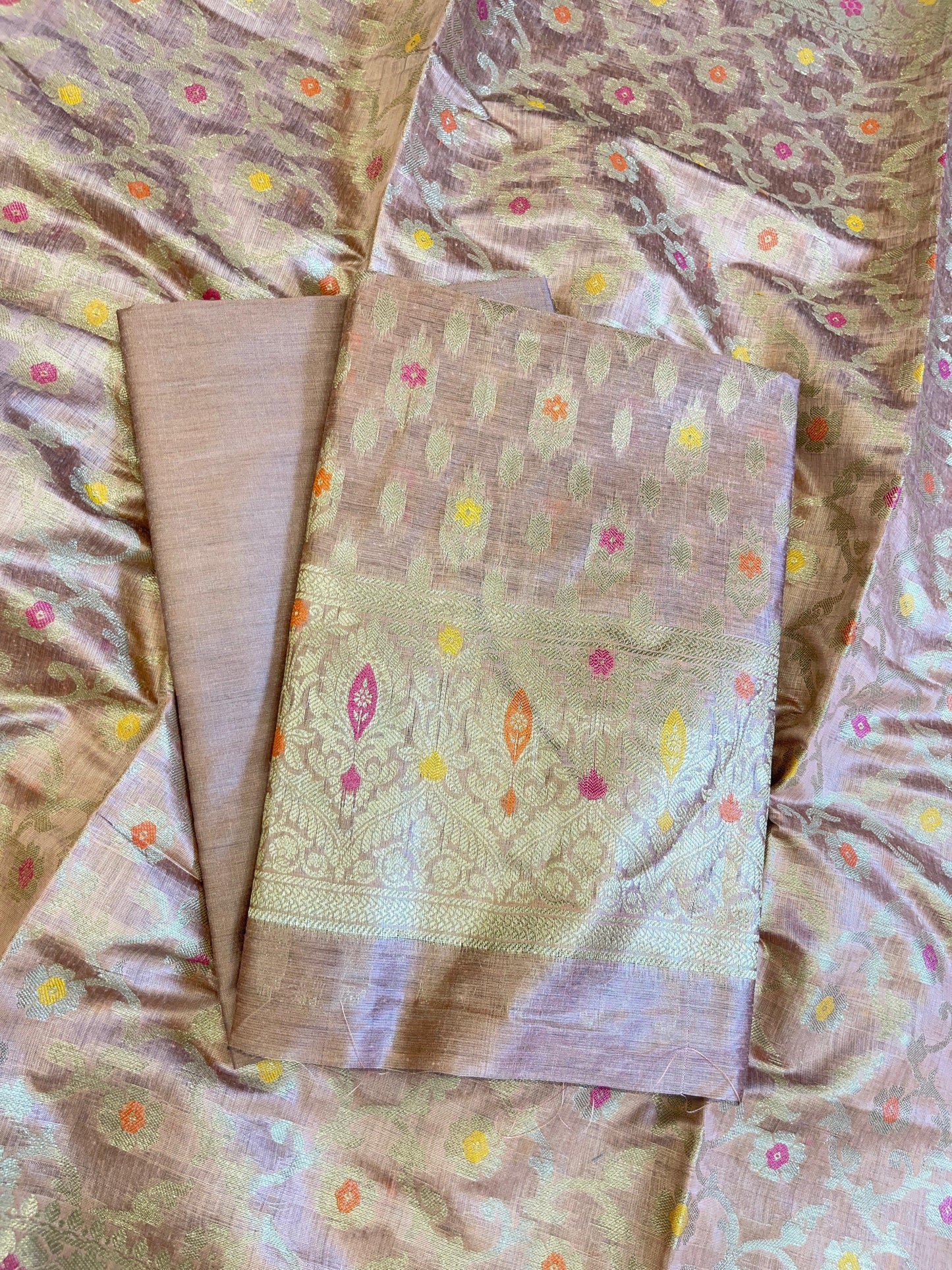 Peach Cotton Resham Minakari Floral Zari Booti Banarasi Suit 625AJ_PBC14