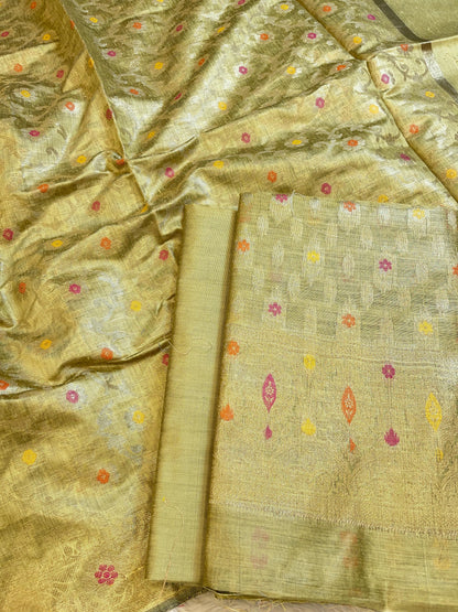 Green Cotton Resham Minakari Floral Zari Booti Banarasi Suit 625AJ_PBC16